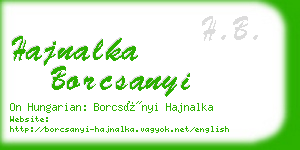 hajnalka borcsanyi business card